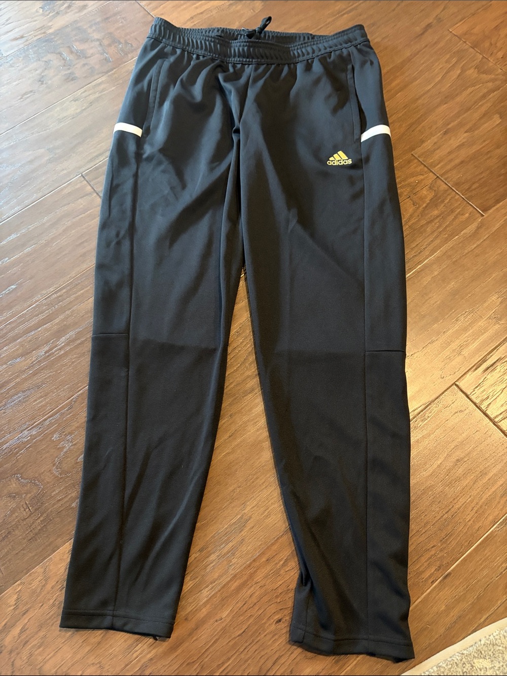 adidas Black Track Joggers with Yellow Logo